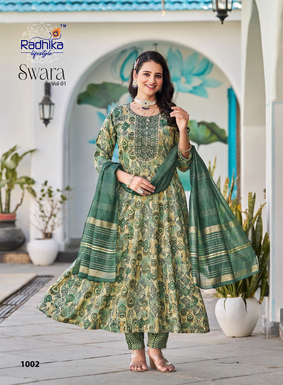 Swara Vol 1 By Radhika Rayon Anarkali Kurti With Bottom Dupatta Wholesale Online